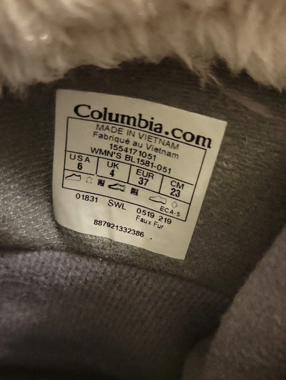 Columbia Women's Olive Gray Winter Boots with Cream Faux Fur